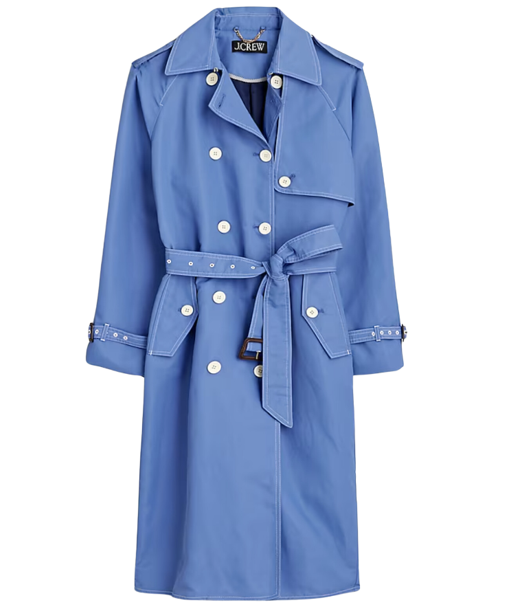 Relaxed Trench Coat in Lightweight Shiny Nylon